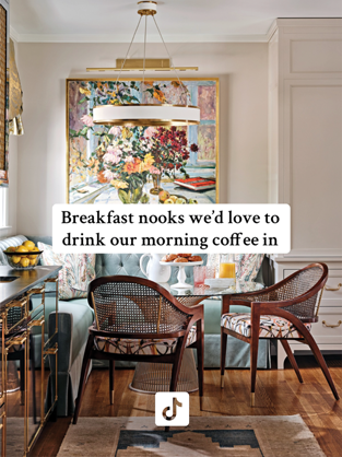 Breakfast nook with artwork